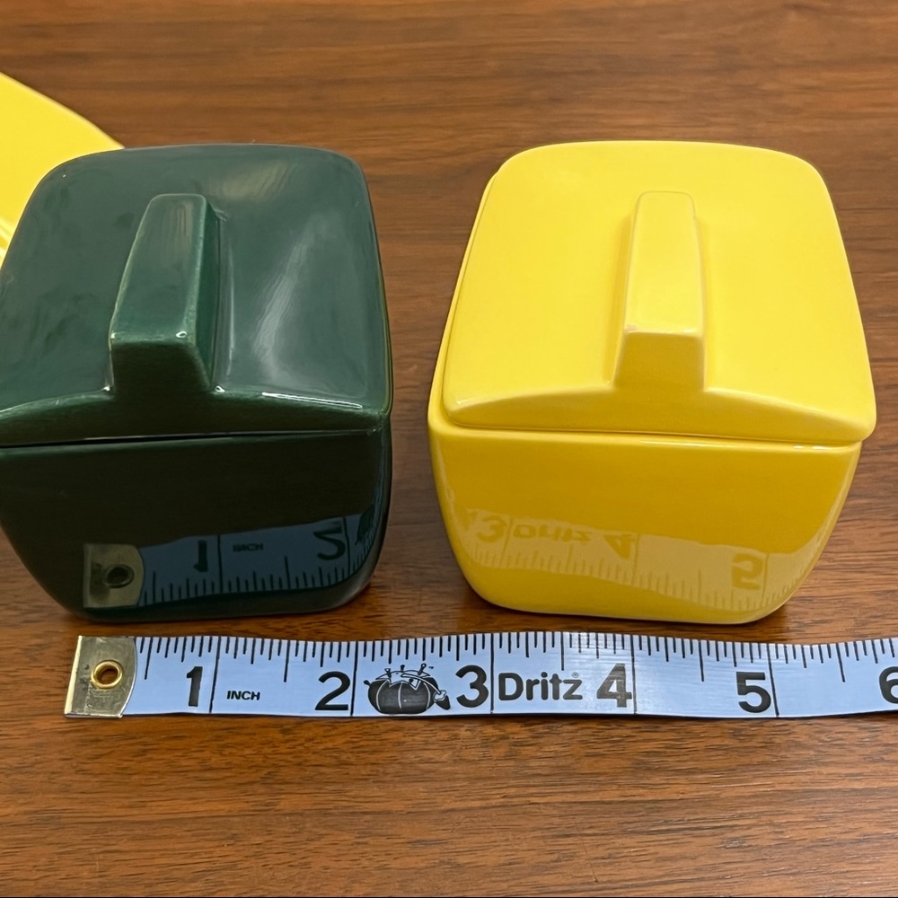 Franciscan Vintage 5 piece Ware Condiment Set 4 Toastmaster Green & Yellow MCM - Picture 11 of 15